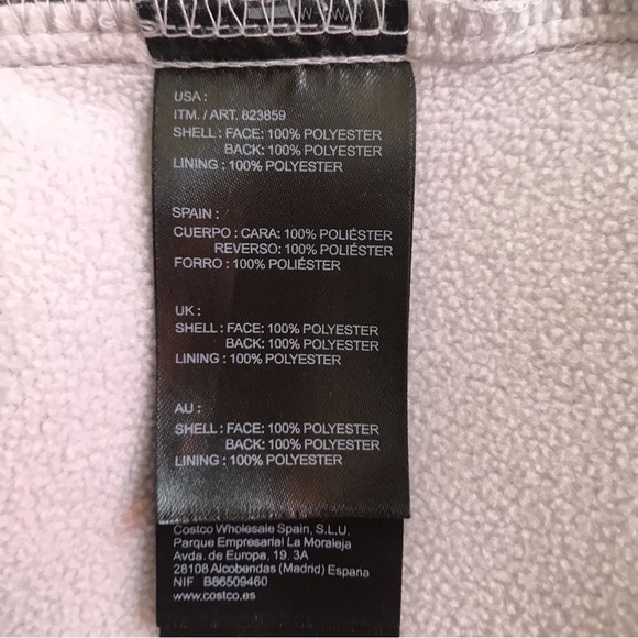 Kirkland signature, gray wind resistant, zip up, hooded jacket - Picture 3 of 9